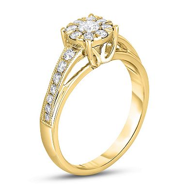 Diamaison 14k Gold 1/2 Carat T.W. Diamond Engagement Ring