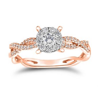 10k Rose Gold 3/8 Carat T.W. Diamond Engagement Ring