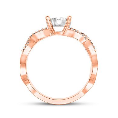 10k Rose Gold 3/8 Carat T.W. Diamond Engagement Ring