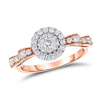 14k Rose Gold 1/2 Carat T.W. Diamond Ring