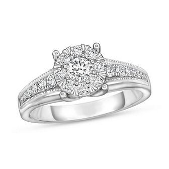 14k White Gold 1/2 Carat T.W. Diamond Engagement Ring