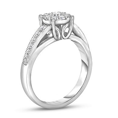Diamaison 14k White Gold 1/2 Carat T.W. Diamond Engagement Ring