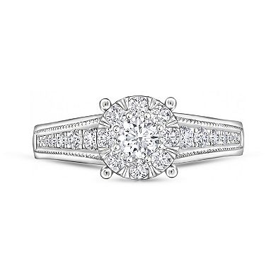 Diamaison 14k White Gold 1/2 Carat T.W. Diamond Engagement Ring