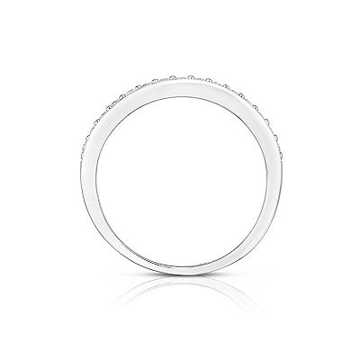 Diamaison 10k White Gold 1/7 Carat T.W. Diamond Wedding Ring