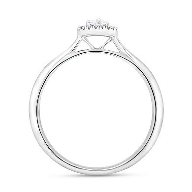 10k White Gold 1/4 Carat T.W. Diamond Pear Promise Ring