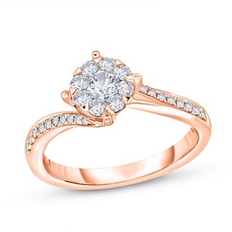 14k Rose Gold 3/8 Carat T.W. Diamond Ring