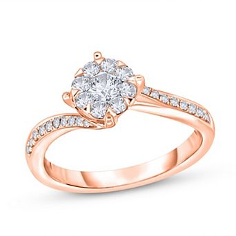 Diamaison 14k Rose Gold 3/8 Carat T.W. Diamond Ring