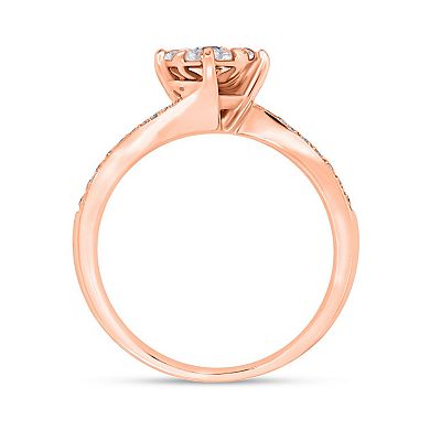 Diamaison 14k Rose Gold 3/8 Carat T.W. Diamond Ring