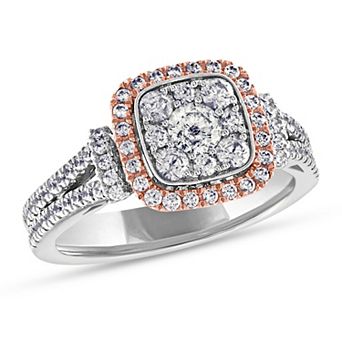 Diamaison 14k Rose Gold 7/8 Carat T.W. Diamond Engagement Ring