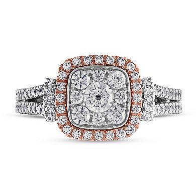 Diamaison 14k Rose Gold 7/8 Carat T.W. Diamond Engagement Ring