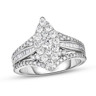 14k White Gold 1 1/10 Carat T.W. Diamond Ring