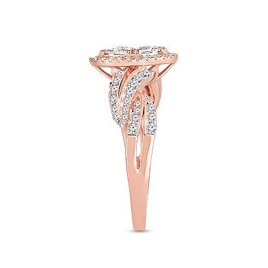 Diamaison 14k Rose Gold 1 1/4 Carat T.W. Diamond Oval Engagement Ring