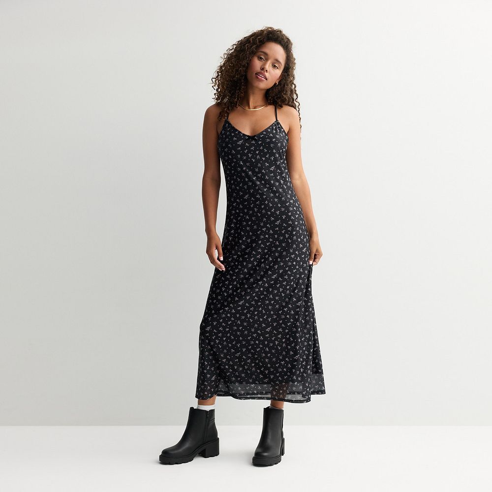 Juniors' Pink Republic Spaghetti Strap Plaid Maxi Dress