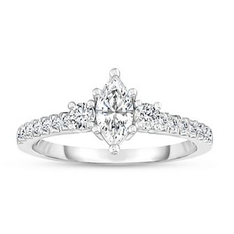 14k White Gold 5/8 Carat T.W. Diamond Engagement Ring