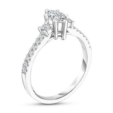 Diamaison 14k White Gold 5/8 Carat T.W. Diamond Engagement Ring