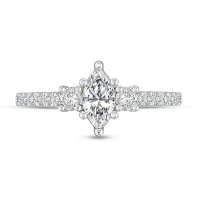Diamaison 14k White Gold 5/8 Carat T.W. Diamond Engagement Ring