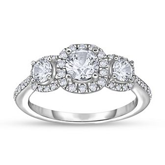 14k White Gold 1 Carat T.W. Diamond Engagement Ring
