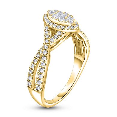Diamaison 14k Gold 1/2 Carat T.W. Diamond Engagement Ring