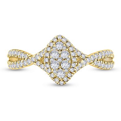 Diamaison 14k Gold 1/2 Carat T.W. Diamond Engagement Ring