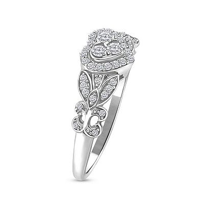 10k Gold 1/4 Carat T.W. Diamond Heart Ring