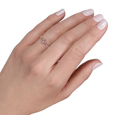 Diamaison 10k Rose Gold 1/3 Carat T.W. Diamond Pear Engagement Ring