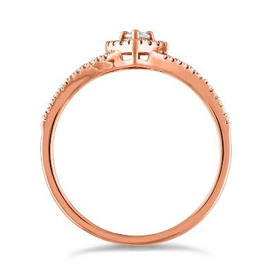 Diamaison 10k Rose Gold 1/3 Carat T.W. Diamond Pear Engagement Ring