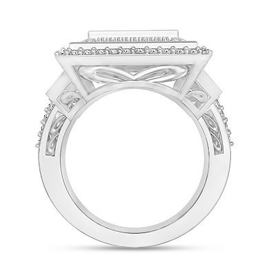 Diamaison Sterling Silver 1.5 Carat T.W. Diamond Ring