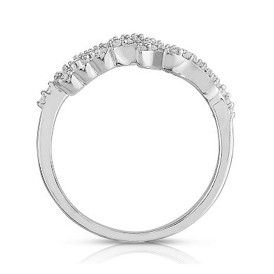 Diamaison 10k White Gold 1/4 Carat T.W. Diamond "Mom" Ring