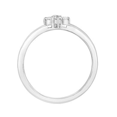 14k Gold 1/6 Carat T.W. Diamond Cross Ring