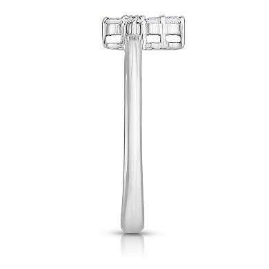 14k Gold 1/6 Carat T.W. Diamond Cross Ring