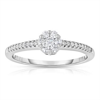 14k White Gold 1/4 Carat T.W. Diamond Ring