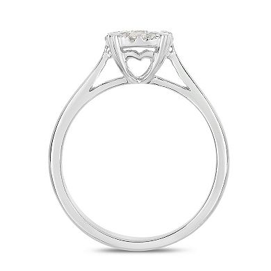 Diamaison 10k White Gold 1/3 Carat T.W. Diamond Ring