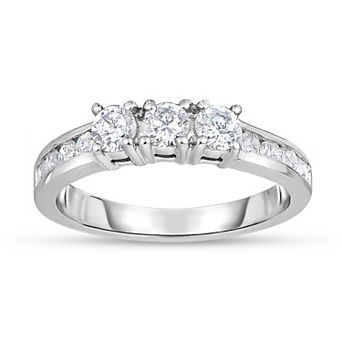 Diamaison 14k White Gold 7/8 Carat T.W. Diamond Wedding Band