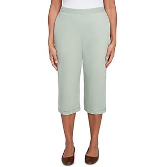 Petite Alfred Dunner Relaxed Crochet Hem Capri Pants
