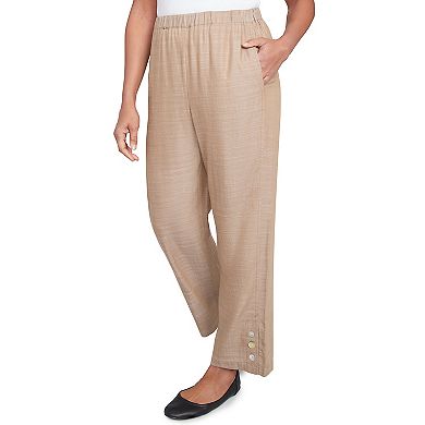 Petite Alfred Dunner Relaxed Button Detail Ankle Pants