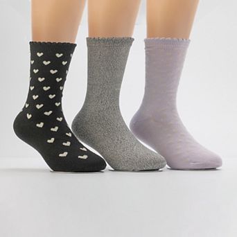 Girls Cuddl Duds® Plushfill Flower Boot Socks 3 pk