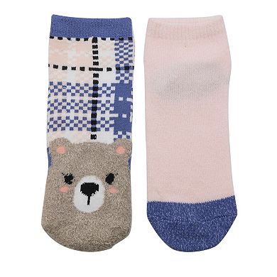 Girls Cuddl Duds® Plushfill Animals Lined Slipper Socks 2-pk.