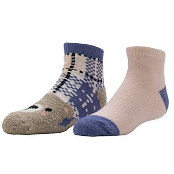 Girls Cuddl Duds® Plushfill Animals Lined Slipper Socks 2 pk