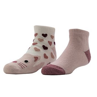 Girls Cuddl Duds® Plushfill Animals Lined Slipper Socks 2 pk