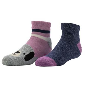 Girls Cuddl Duds® Plushfill Animals Lined Slipper Socks 2 pk
