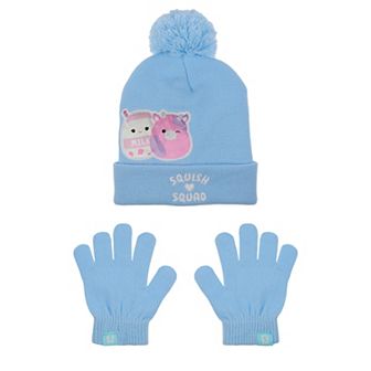 Girls Squishmallows 2 pc Hat & Gloves Set