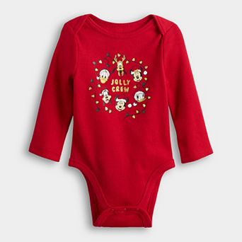Baby Jumping Beans® Disney's Mickey Mouse Long Sleeve Lapped Shoulder Bodysuit