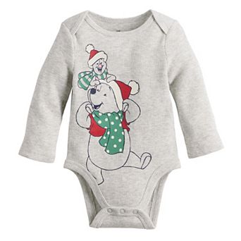 Baby Jumping Beans® Disney's Winnie The Pooh & Piglet Long Sleeve Thermal Henley Bodysuit