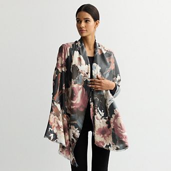 Women's Nine West Floral Print Supersoft Wrap