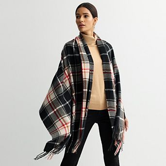 Women's Nine West Classic Twill Plaid Soft Wrap