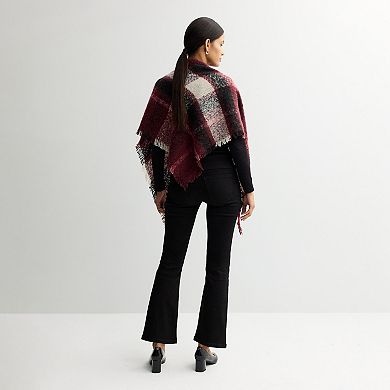 Nine West Large Scale Plaid Triangle Scarf