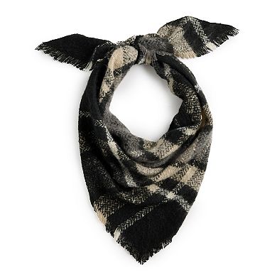 Nine West Large Scale Plaid Triangle Scarf