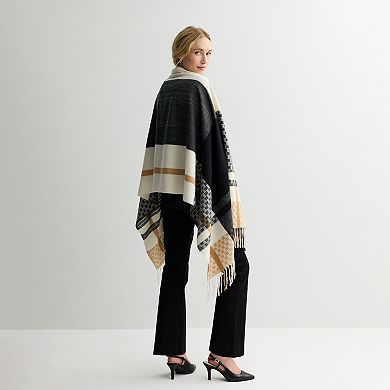 Nine West Textured Color Block Feather Soft Wrap