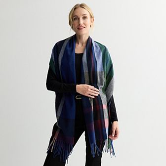 Women's Nine West Heritage Plaid Feather Soft Wrap