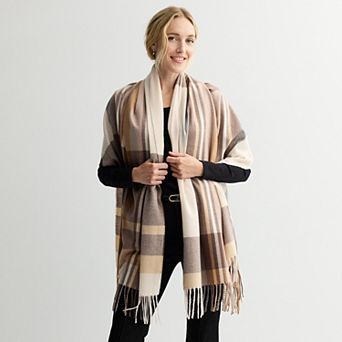 Women's Nine West Heritage Plaid Feather Soft Wrap
